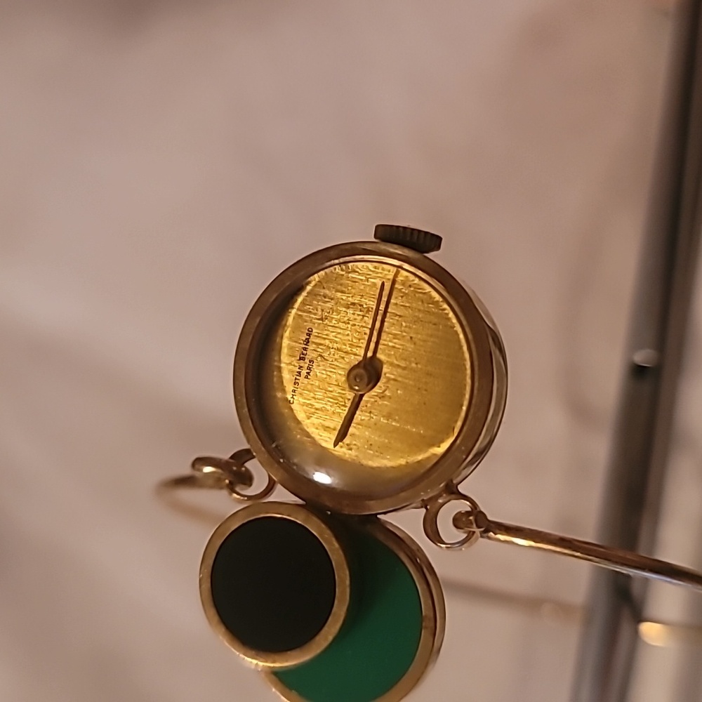 Vintage Modernist Christian Bernard Paris 22K Yellow GP Bangle Bracelet‎ Watch - Picture 2 of 6